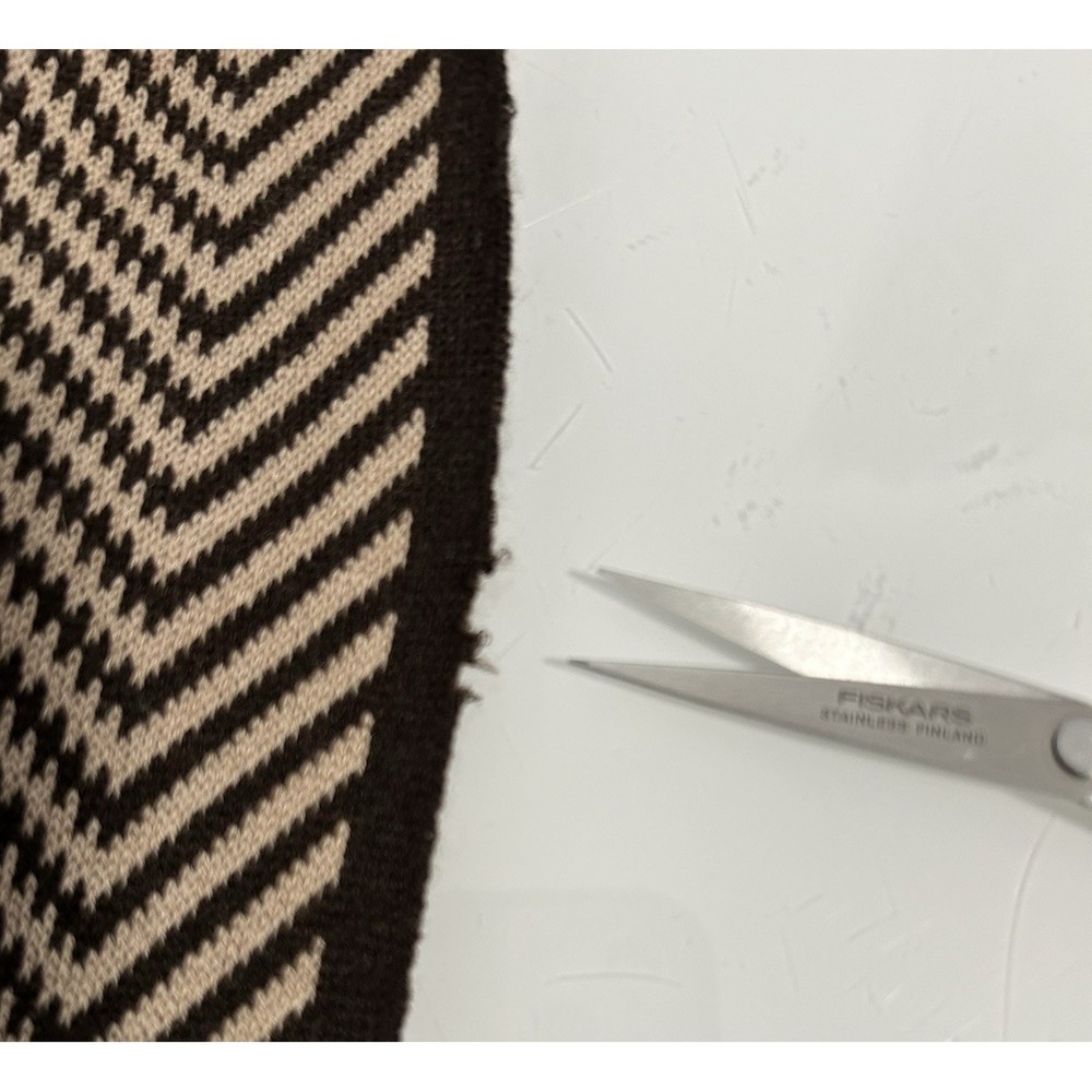 CELINE Paris Wool Skirt & Scarf Size 42 10 Herringbone Brown Made in France VGUC - Picture 14 of 15